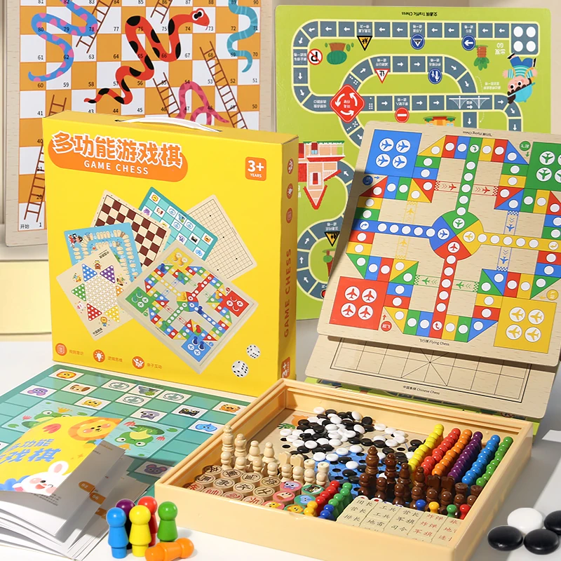 Multi Functional Indoor Chess Games Flying Chess Adult Interactive Board Games Gifts FamilyToys Puzzle Games gobang Party