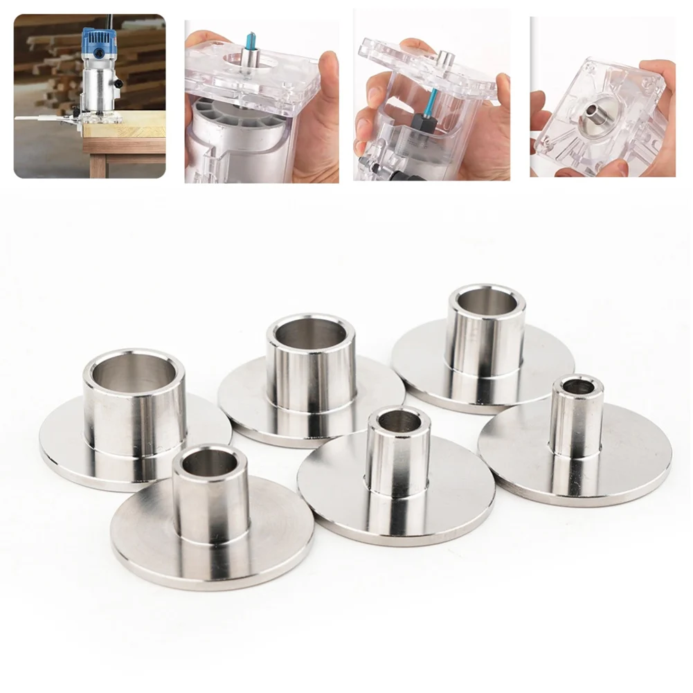 1pc 8-20mm Trimmer Sample Guide Plate Bushing Sleeve Router Bit For Wood Carving Trimmer Power Tool Parts