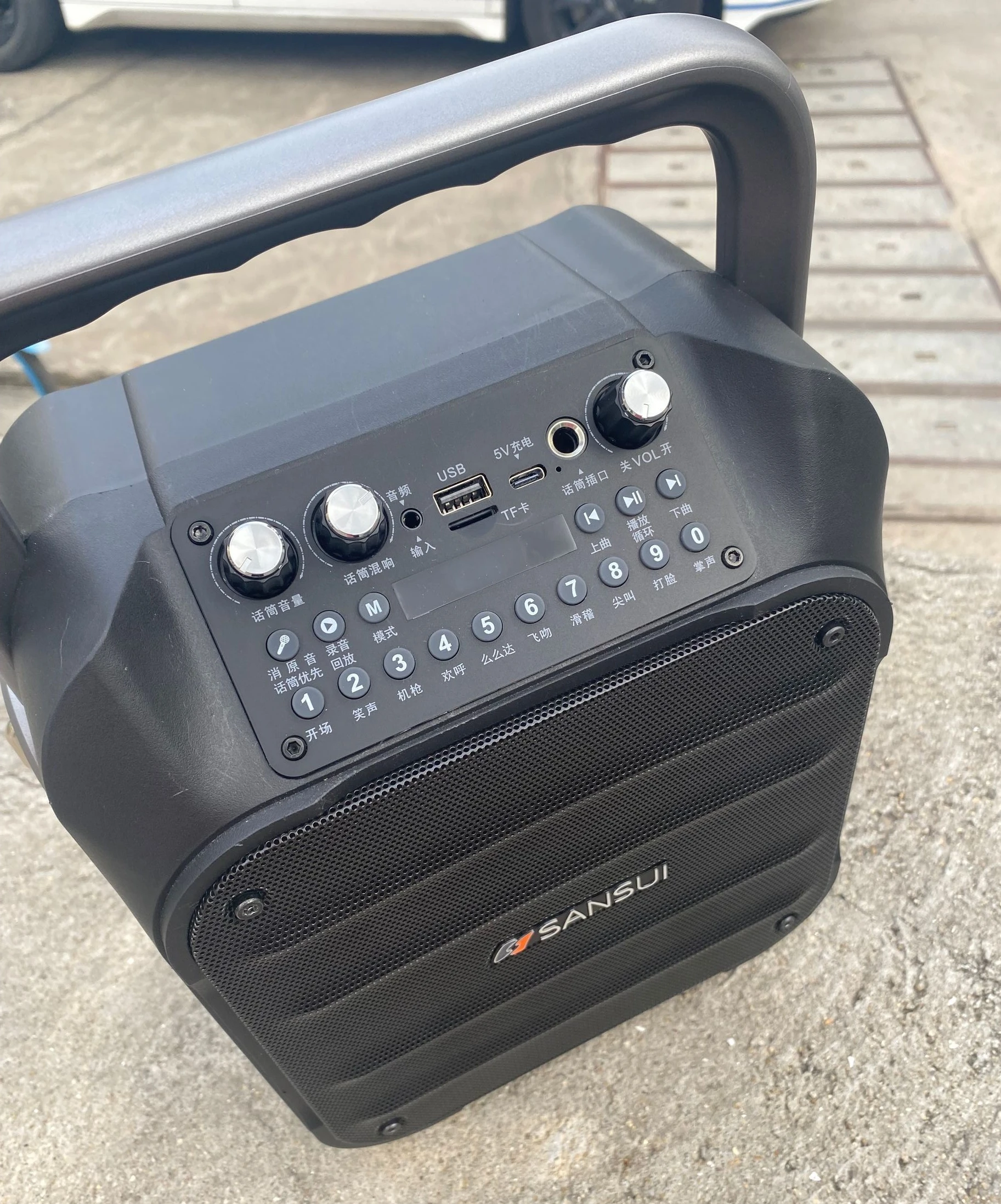 Мощные портативные Bluetooth-колонки, 6,5 дюйма, яркий громкий внешний беспроводной динамик для караоке с беспроводным микрофоном