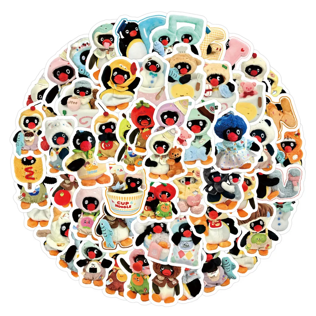 105 قطعة من ملصقات جرافيتي Pingu Penguin ذات الطراز الجديد - ديكور للثلاجة ولوح التزلج وكوب الماء (متجر Anime Worlds)
