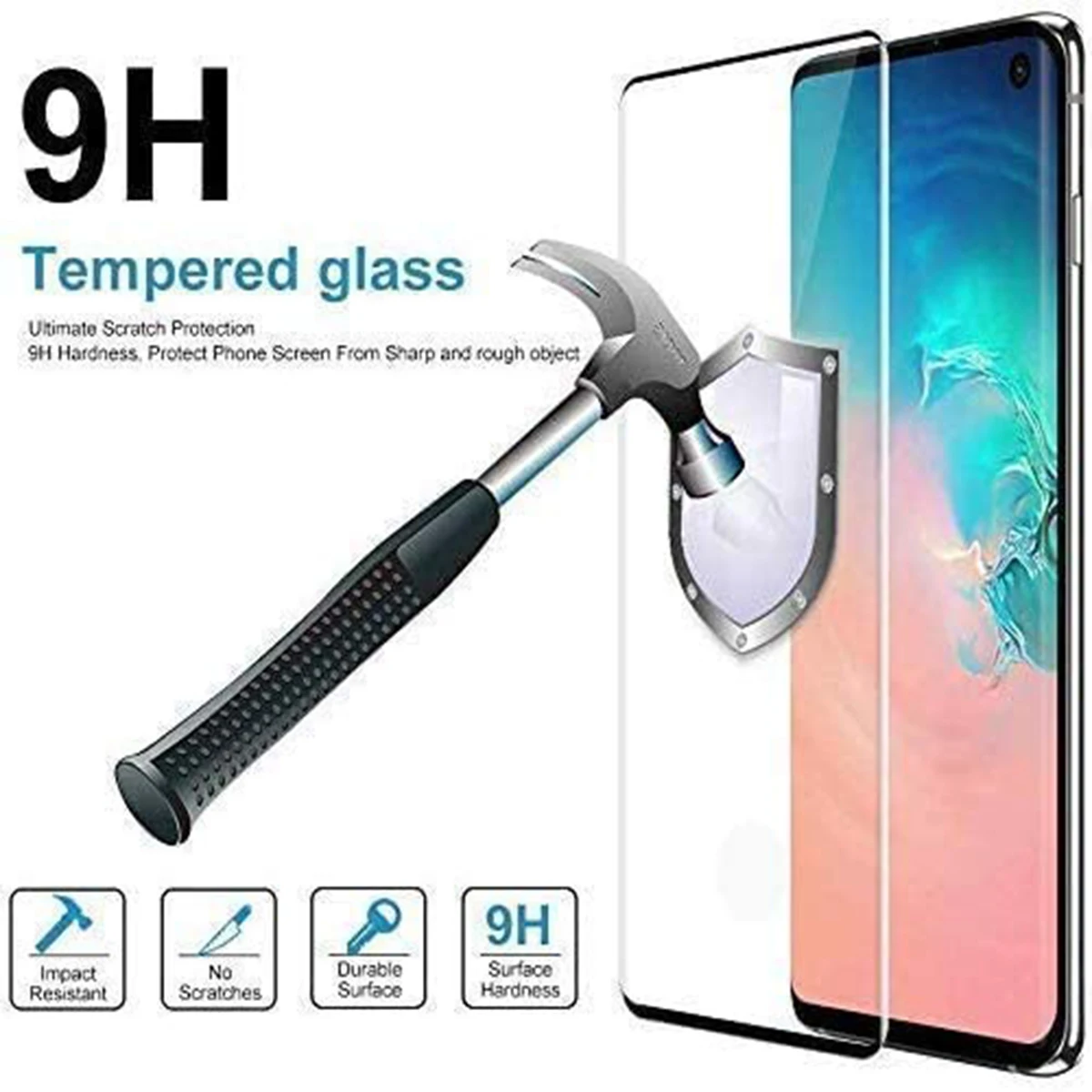 1/2Pcs High Auminum Tempered Glass For Samsung Galaxy S10 Fingerprint Unlock 3D Curved Anti Scratch Screen Protector Glass Film