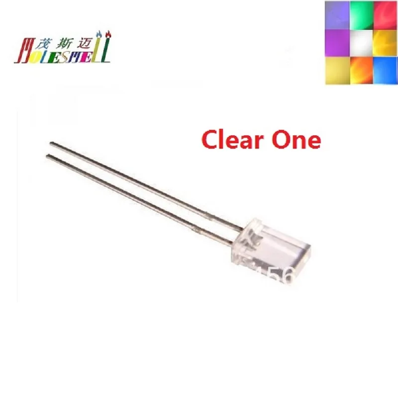 10pcs 2x5x7mm Rectangle Red Yellow Blue Green White Orange Purple Pink Warm White Water Clear/Diffused LED Light Lamp Diodes