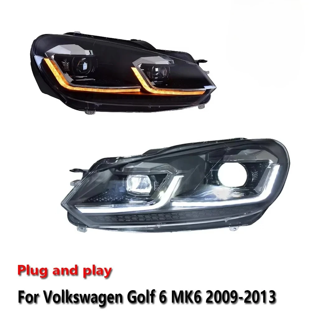 

Car LED Upgrade Headlight Accessories For Volkswagen Golf 6 MK6 2009-2013 DRL Brake Turn Signal Lamp Plug and Play