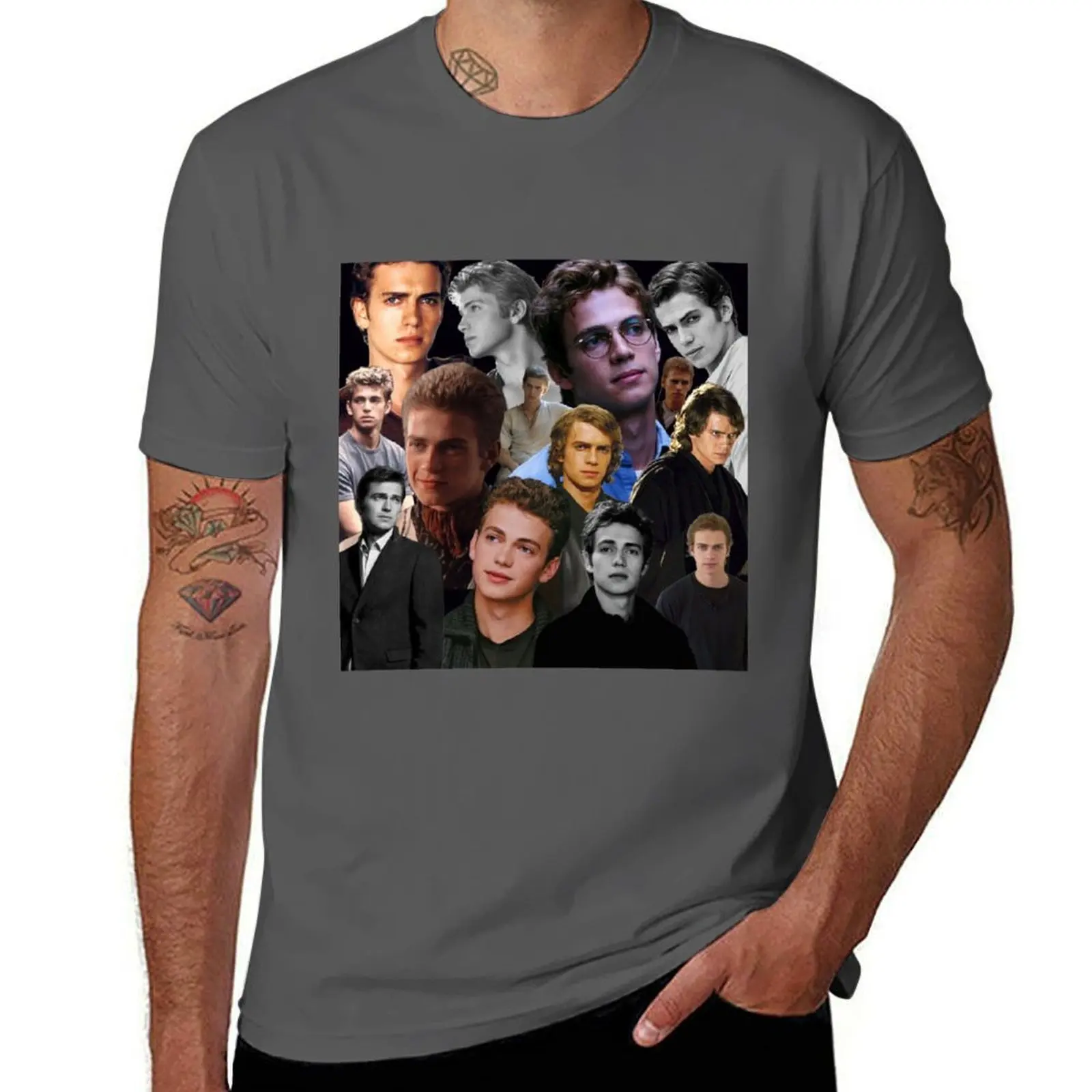 

Hayden Christensen Collage T-Shirt Casual Work Wear T-Shirt