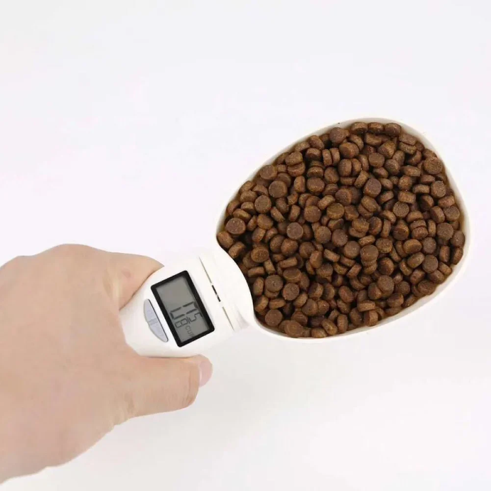 Báscula electrónica LCD para alimentos de mascotas, herramienta de pesaje de precisión para alimentación de perros y gatos, cuchara medidora de alimentos, báscula de cocina con pantalla Digital