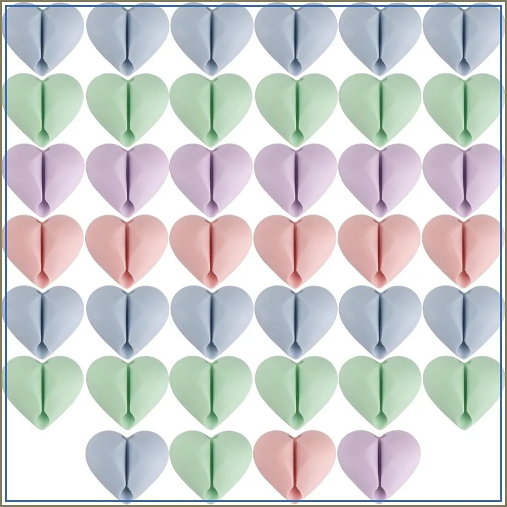 40Pcs Heart Cable Clips, Adhesive Cord Organizer for Desk, Home, Office, Car - Pink/Blue/Green/Purple