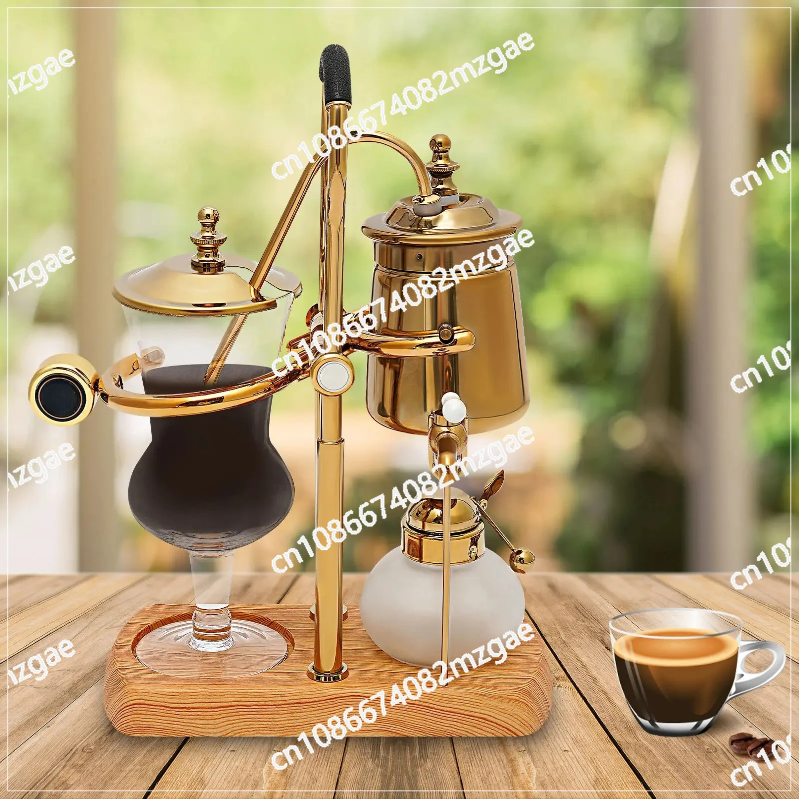 Tea and coffee brewer with integrated filter matching pot set 400ml gold coffee machine siphon pot set