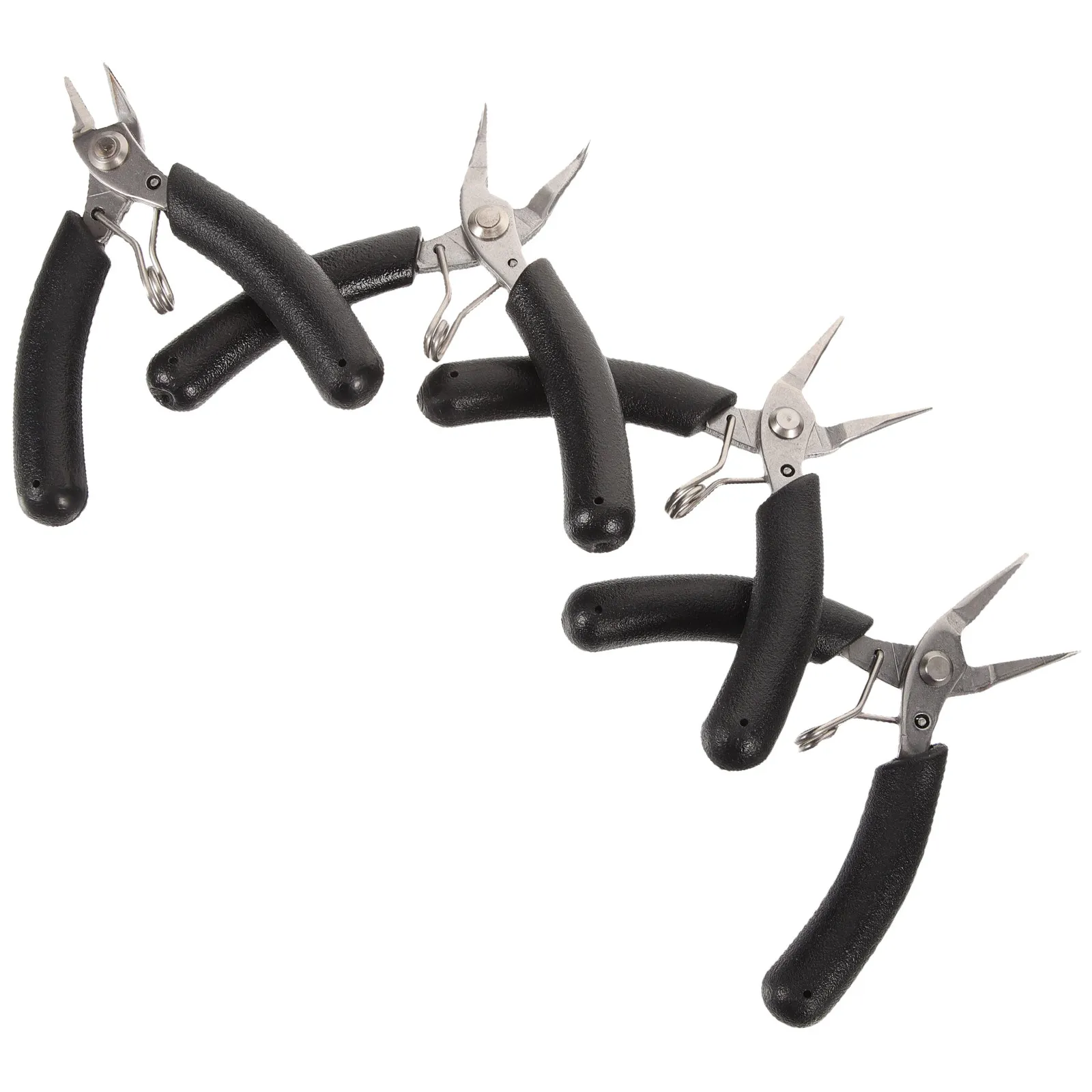 

4Pcs Jewelry Tools Set Strong Wear Resistant Nose Pliers Smooth Jaw Craft Cutting DIY Jewelry Making Hand Tool