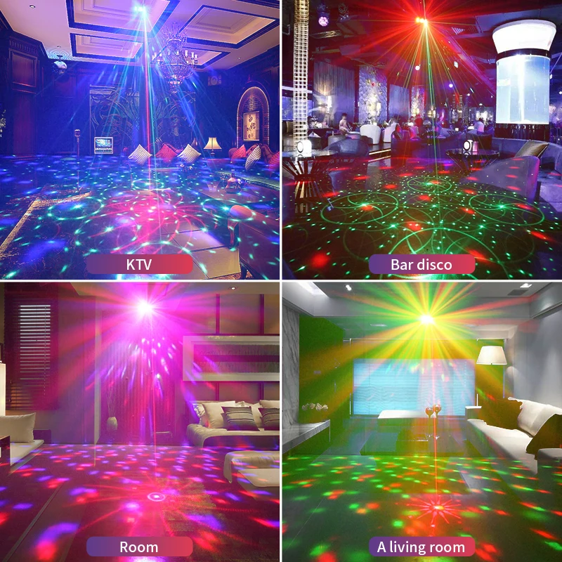 7-Eye Magic Ball Flashing Atmosphere Stage light LED Strobe RG Projection 64 Picture Laser Lamp Disco DJ Dace Party Xmas H4N6