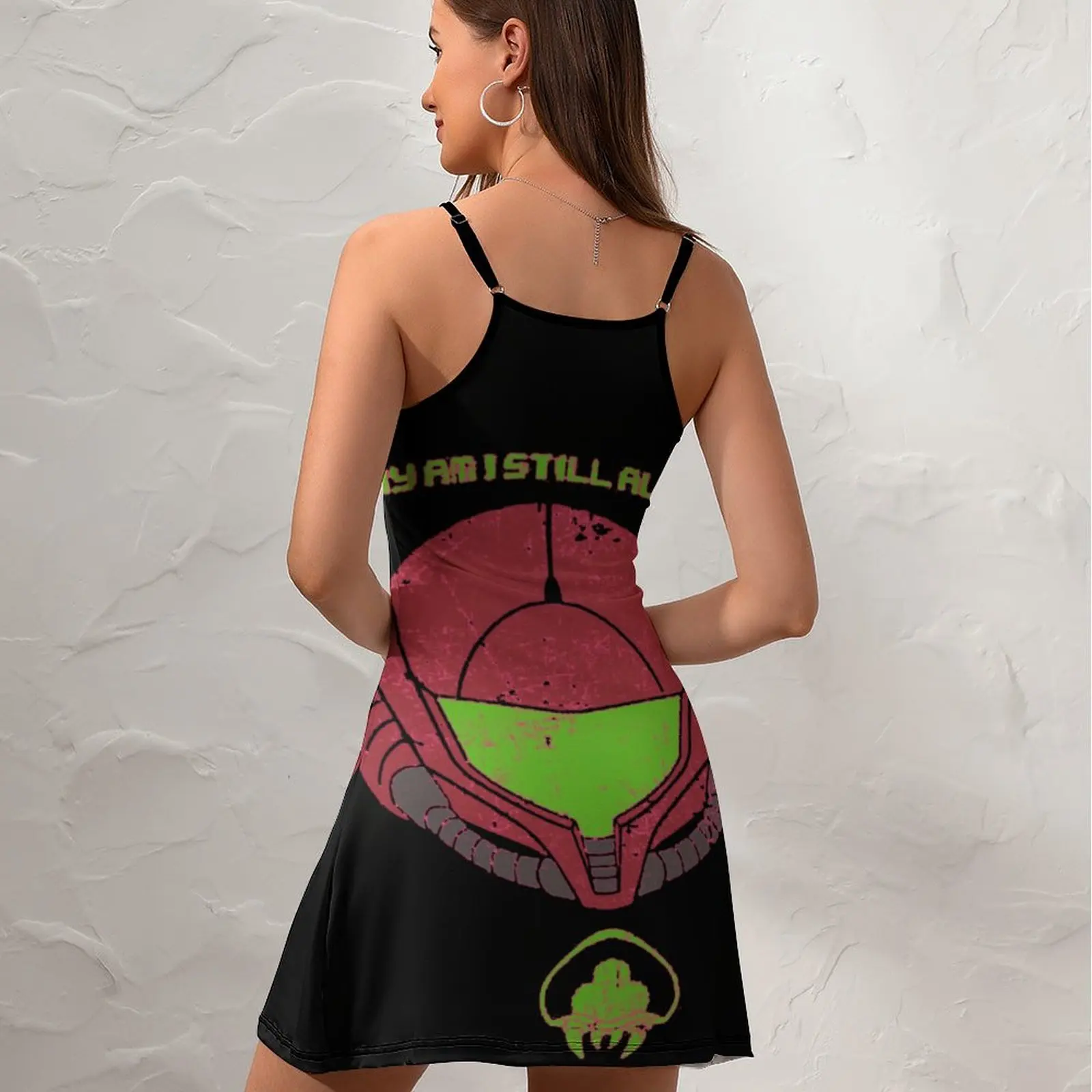 Metroidss Samus Aran Game Novelty Sexy  Woman's Gown  Women's Sling Dress Casual Cocktails Suspender Dress