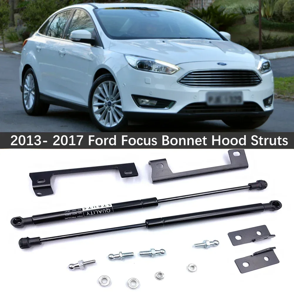 Capô dianteiro para Ford Focus, elevador da tampa do capô, suportes de suporte, 2013-2017