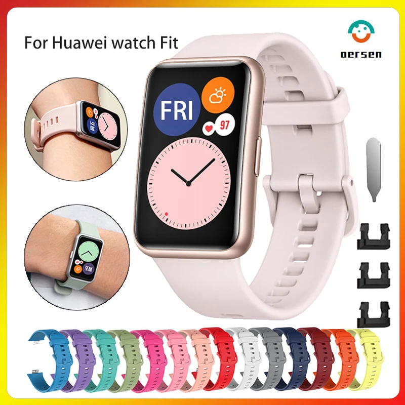 

OERSEN Soft Silicone Replacement Strap for Huawei Watch Fit Band Sport Smart Wrist Watchband Bracelet For Hua wei Fit Bands