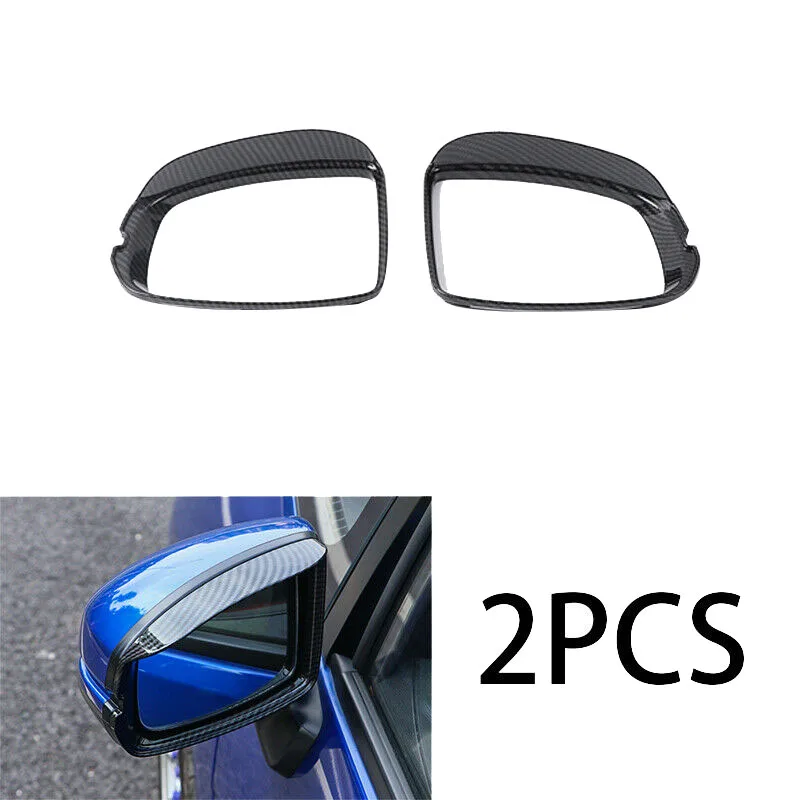 Car Carbon Fiber Rearview Mirror Sun Guard Rain Eyebrow Cover Frame for Honda Fit Jazz 2014-2020