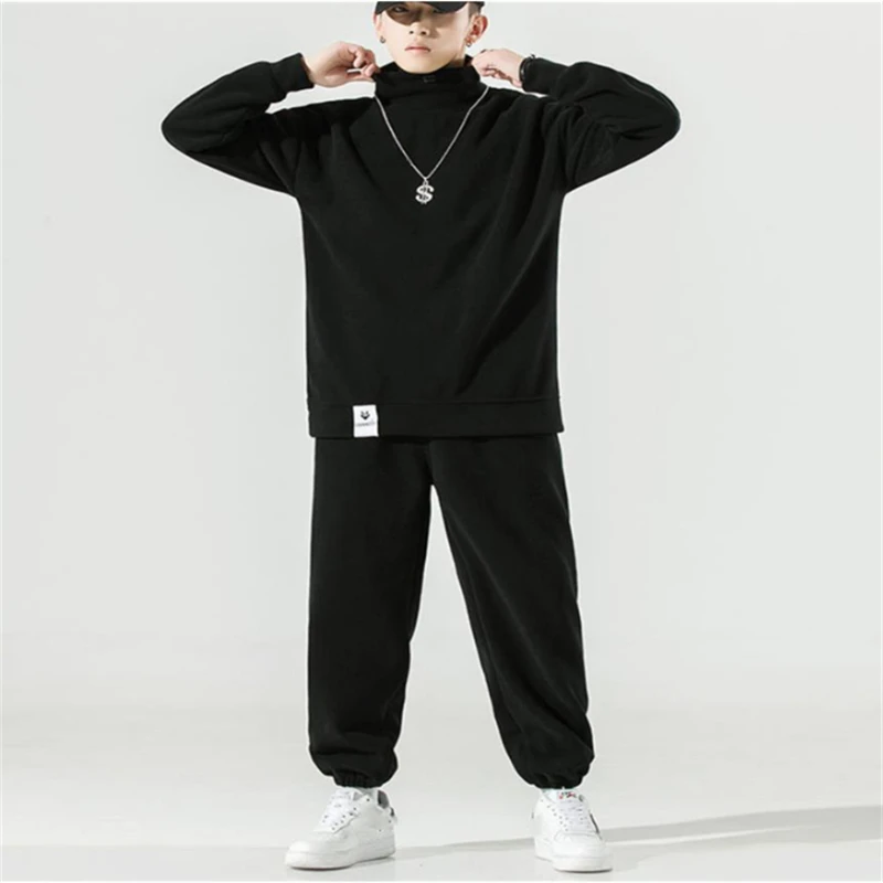 Autumn 2022 Warm Suit Men Two Piece Sets Comfort Fleece Top and Elastic Waist Trousers Loose Clothes Big Size Sportwear Outdoor