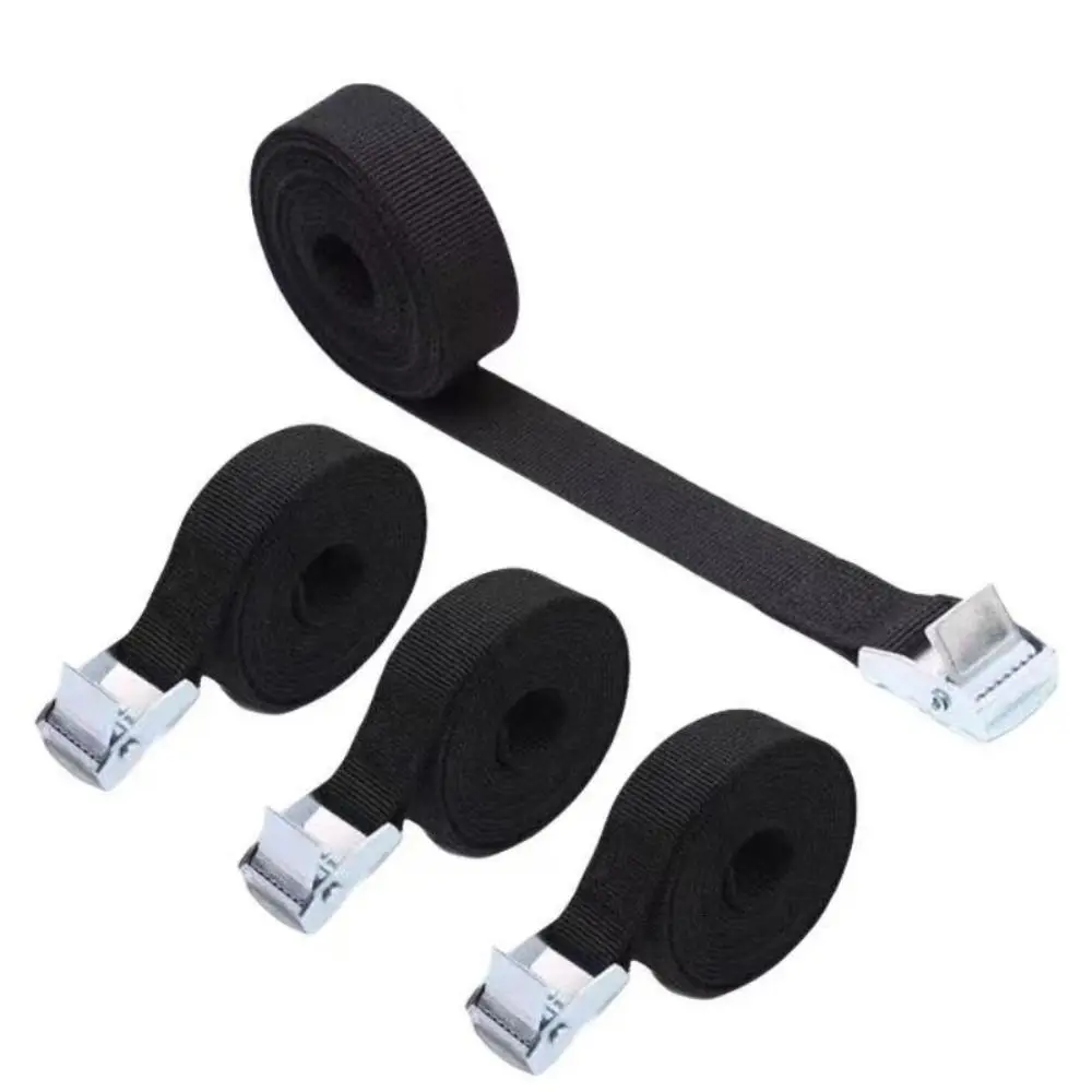 Black Tie Down Straps Metal Buckle 1/2/3 Meters*25mm Ratchet Straps Strong Ratchet Belt Adjustable Tow Ropes