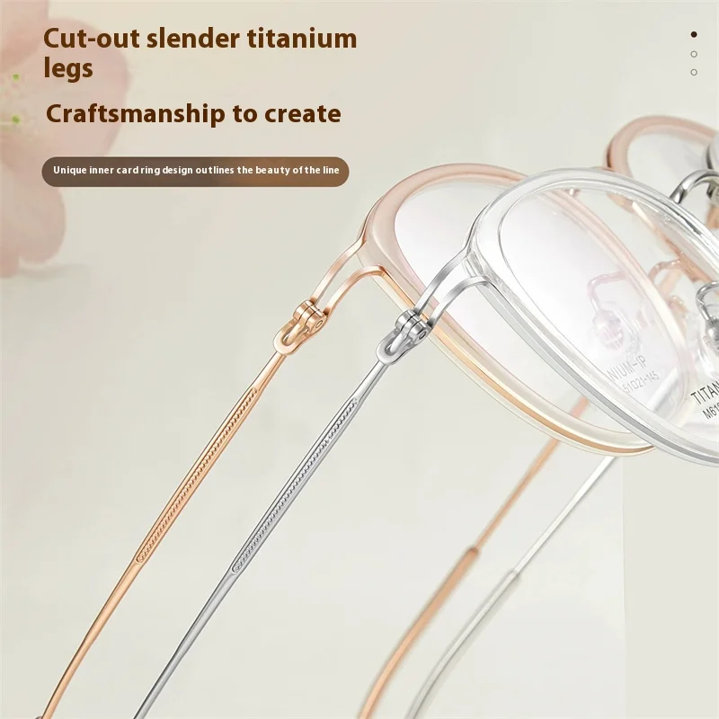 Fashionable exquisite titanium alloy glasses women's cat eyes TR prescription glasses progressive multi focal Myopia Eyewear