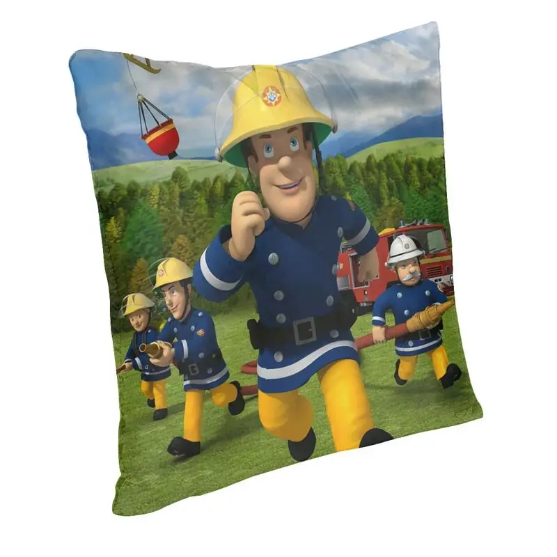 Fireman Sam Throw Pillow Covers Decor Home Kawaii Cartoon Firefighter TV Show Outdoor Cushions Cover For Sofa Square Pillowcase