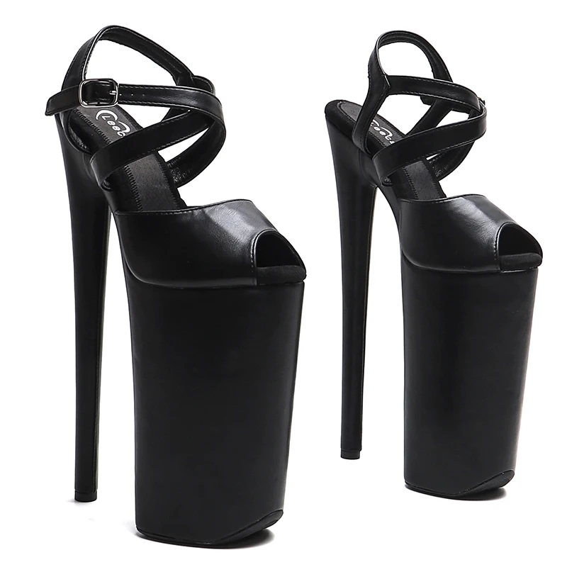 

Leecabe 26CM/10inches Matte PU upper High Heel platform sexy exotic party sandals stripper heel Pole Dance shoes