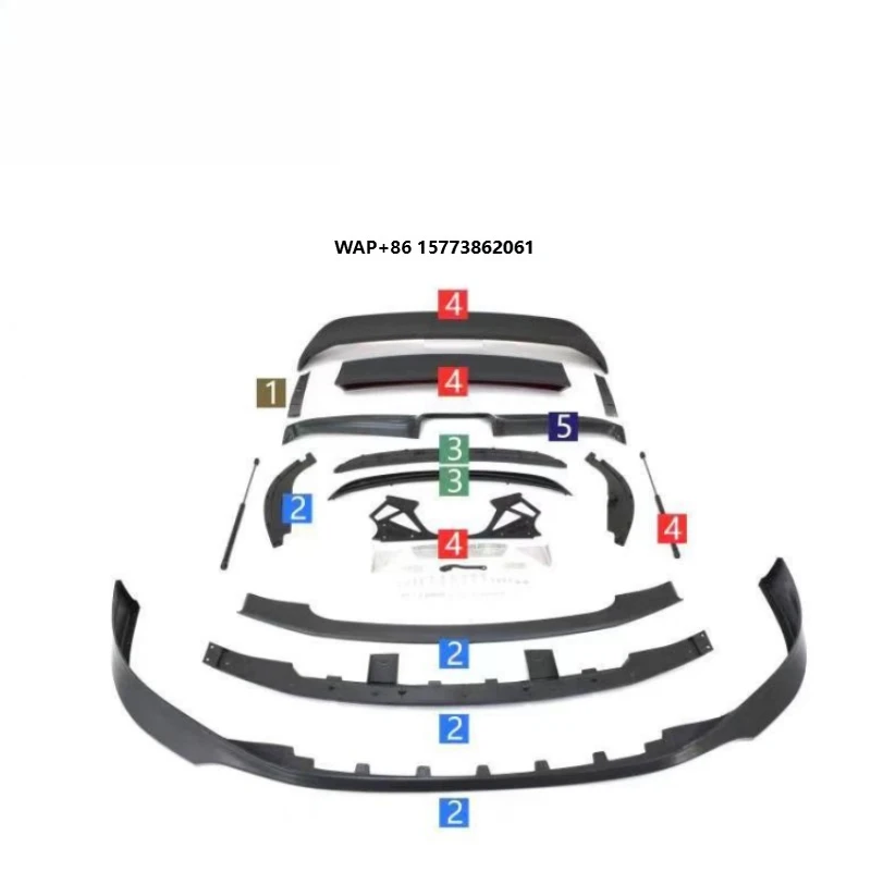 

Pors 718 Techat PP Material Body Kit Front Lip Hood Scoop Rear Roof Spoiler Wing 718 Bumper