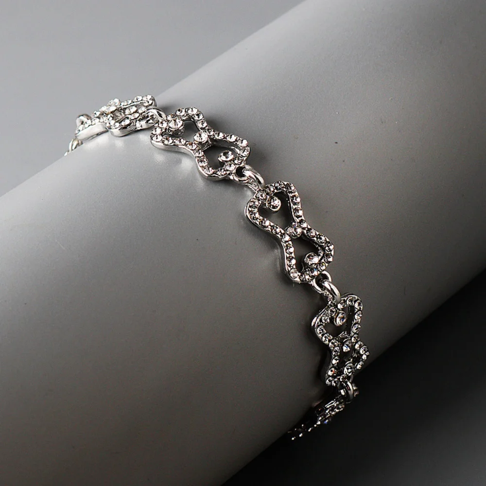 Hot Fashion Rhinestone Charm Bracelet Jewelry The Vampire Diaries Klaus Caroline Forbes Bracelets Crystal Bow Shine Gift