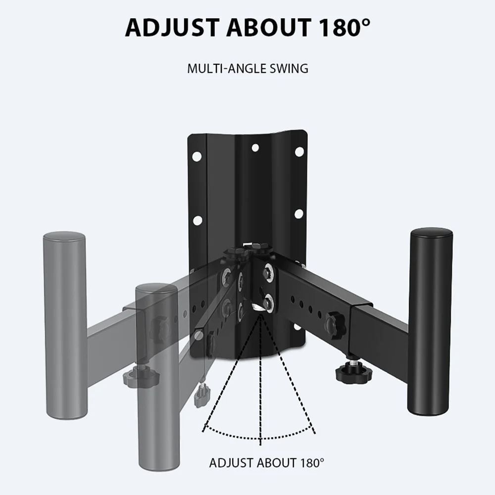 1 Pair Speaker Wall Mounts Brackets Professional Adjustable All Metal Stands Audio Telescopic Wall Mounting Accessories view 4