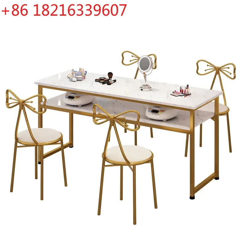 Table à ongles professionnelle motif marbre Table de manucure économique spéciale coiffeuse à ongles Table basse meubles Onglerie XYNT