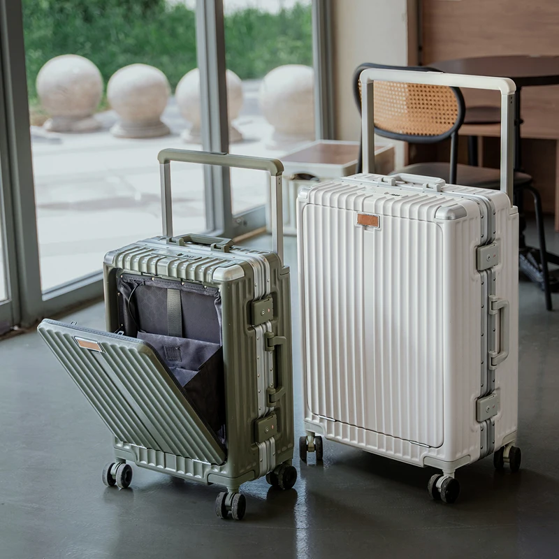 ワイドハンドルワンクリック開閉トラベルスーツケース軽量アルミフレームスーツケース搭乗ボックスビジネスコンピューターバッグ24インチ