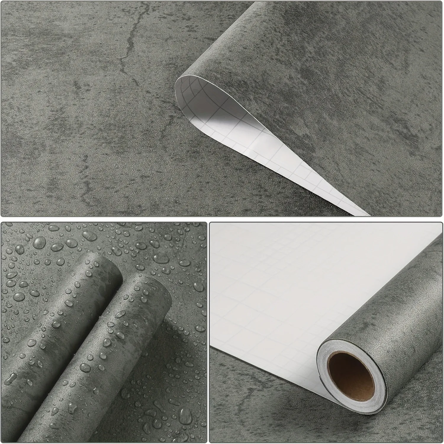 Industrial Cement Grey Clothing Store Living Room Decor Contact Paper Vinyl Self Adhesive Waterproof Wallpaper Wall Stickers