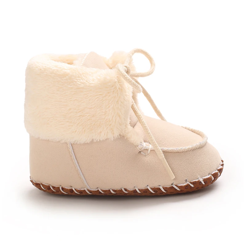 موضة جديدة أحذية مريحة الوليد طفل الفتيات الفتيان الجوارب الناعمة اليد خياطة الثلوج أحذية الرضع طفل الوليد الاحترار الأحذية