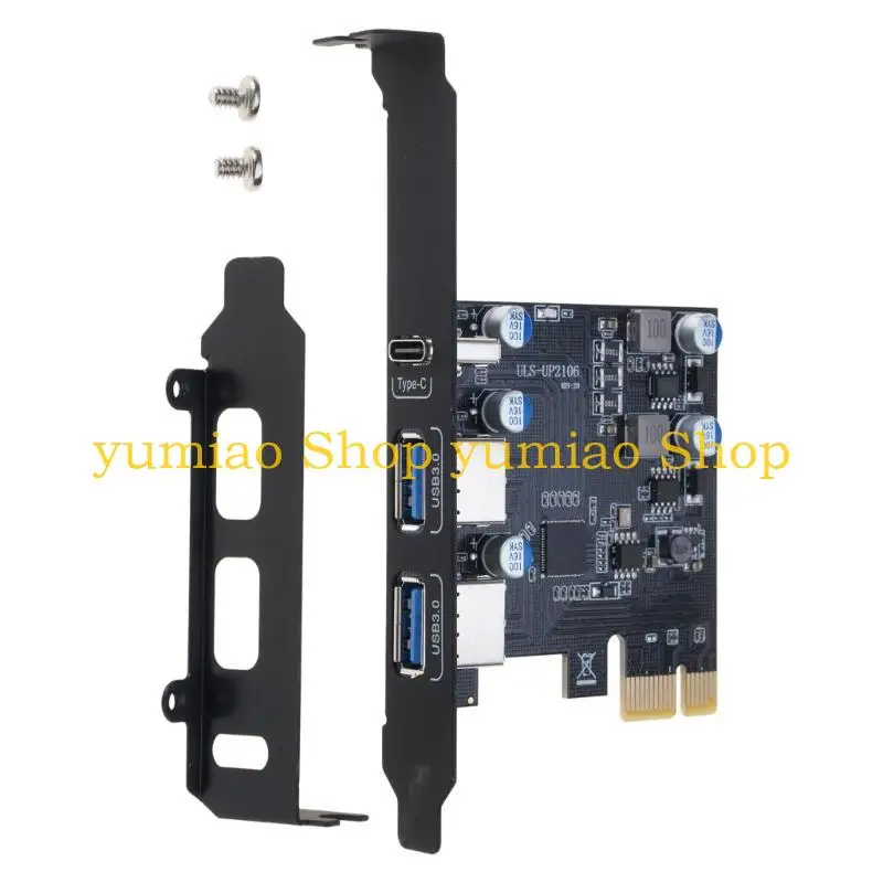 

587B Fast Speed USB PCIe Adapter, 3 Port Expansion Card with PD18W for Desktops, Low Profile Bracket Included