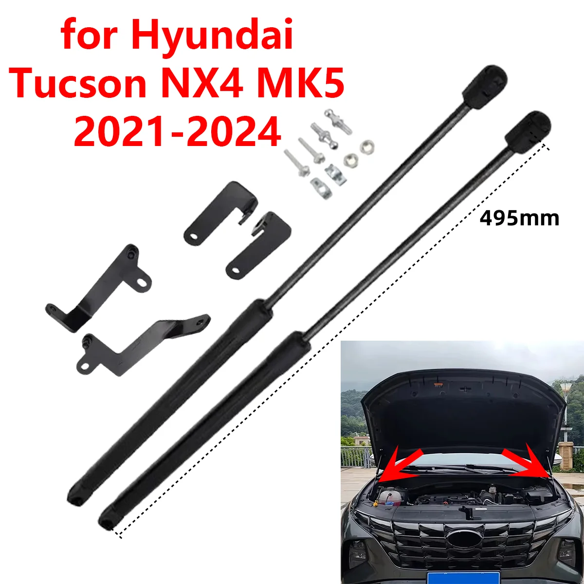 

for Hyundai Tucson NX4 MK5 2021-2024 Car Front Engine Cover Hood Gas Spring Arm Rod Shock Lift Strut