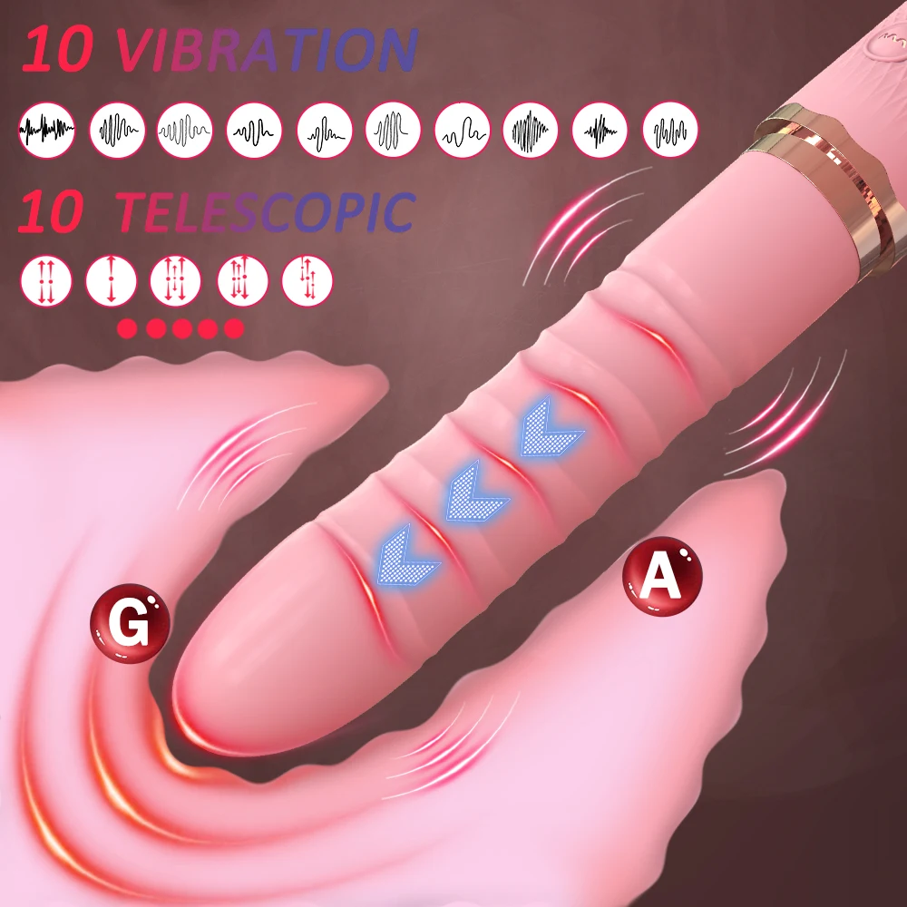 Dual motor Realistic Thrusting Dildo Vibrator With Heating,10 mode Sex Toys  Vibrator Clitoral Stimulator For Anal Stimulation