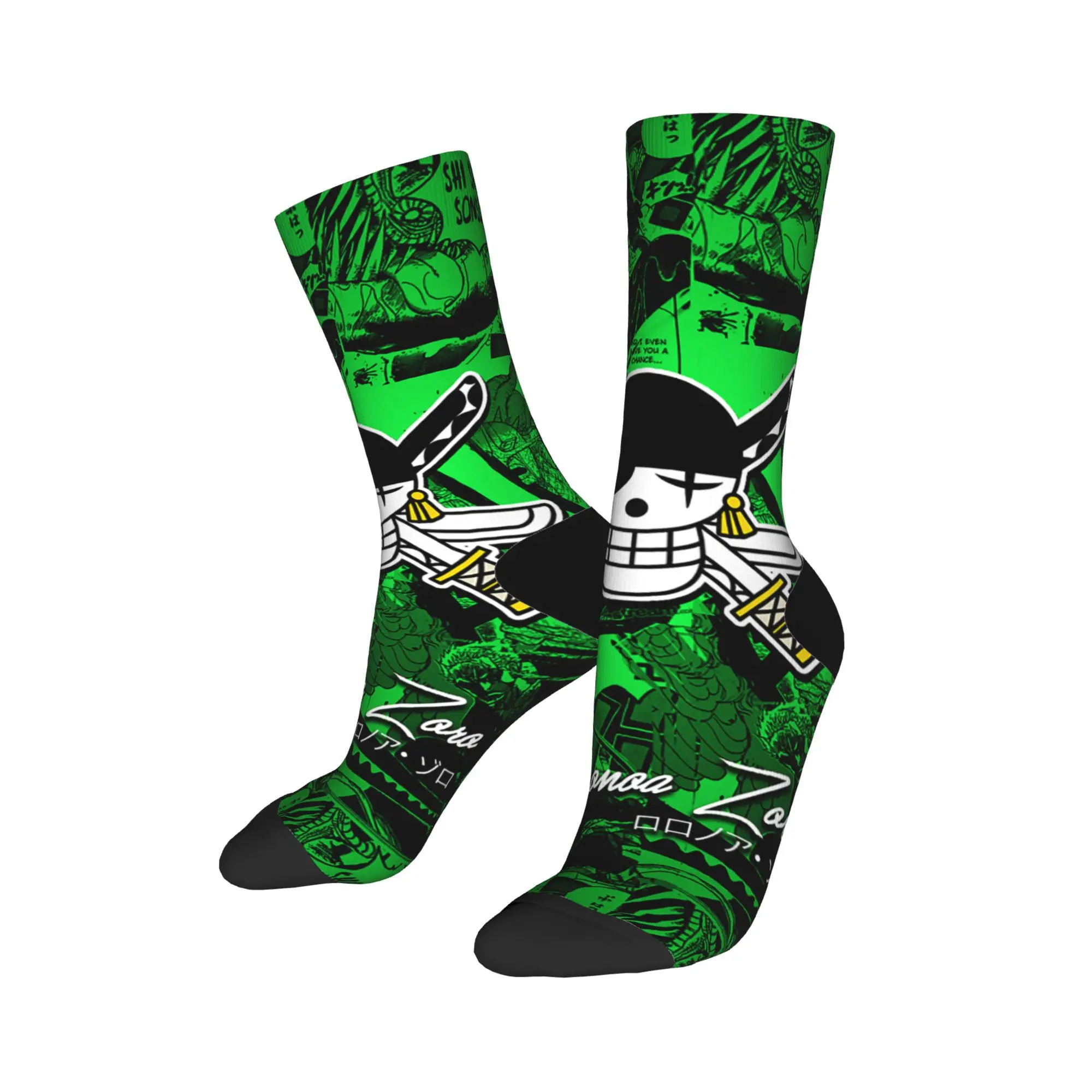 Luffy Roronoa Zoro Anime Manga Socks Men's Women's Polyester Funny Socks Harajuku Spring Autumn Winter Middle Tube Socks Gift