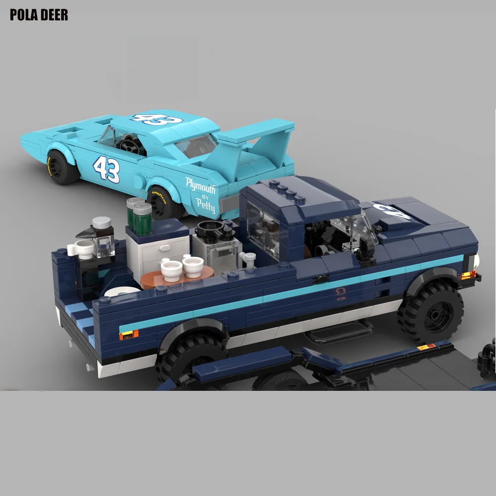 Muscle Car Series MOC Speed Champions Dodge W100 & Plymouth DIY Model Building Blocks Assembled Toy Brick Birthday Gift Richard