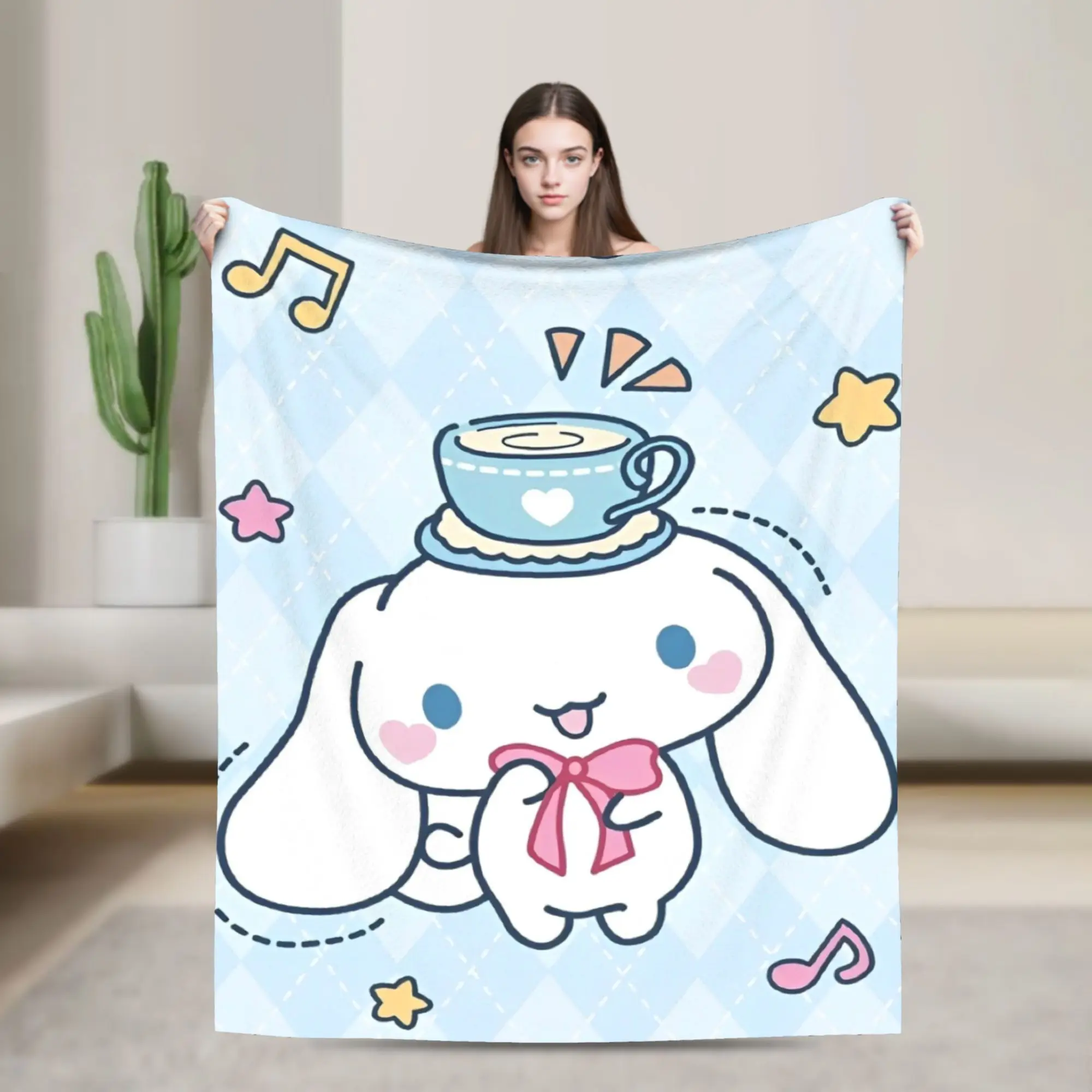 

Kawaii милое пушистое одеяло Cinnamoroll Sanrio мультфильм потрясающее одеяло для дивана постельное белье гостиная 200x150 см покрывала