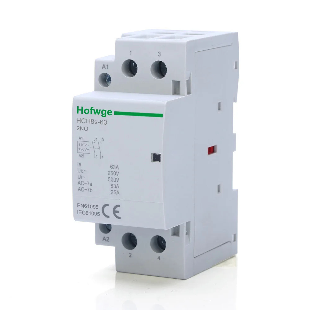 Contacteur AC Domestique 20A 2P 2NO 220V/230V 50/60Hz Montage sur Rail DIN 35mm pour Moteurs Contacteur AC Domestique 20A 2P 2NO 220V/230V 50/60Hz Montage sur Rail DIN 35mm pour Moteurs