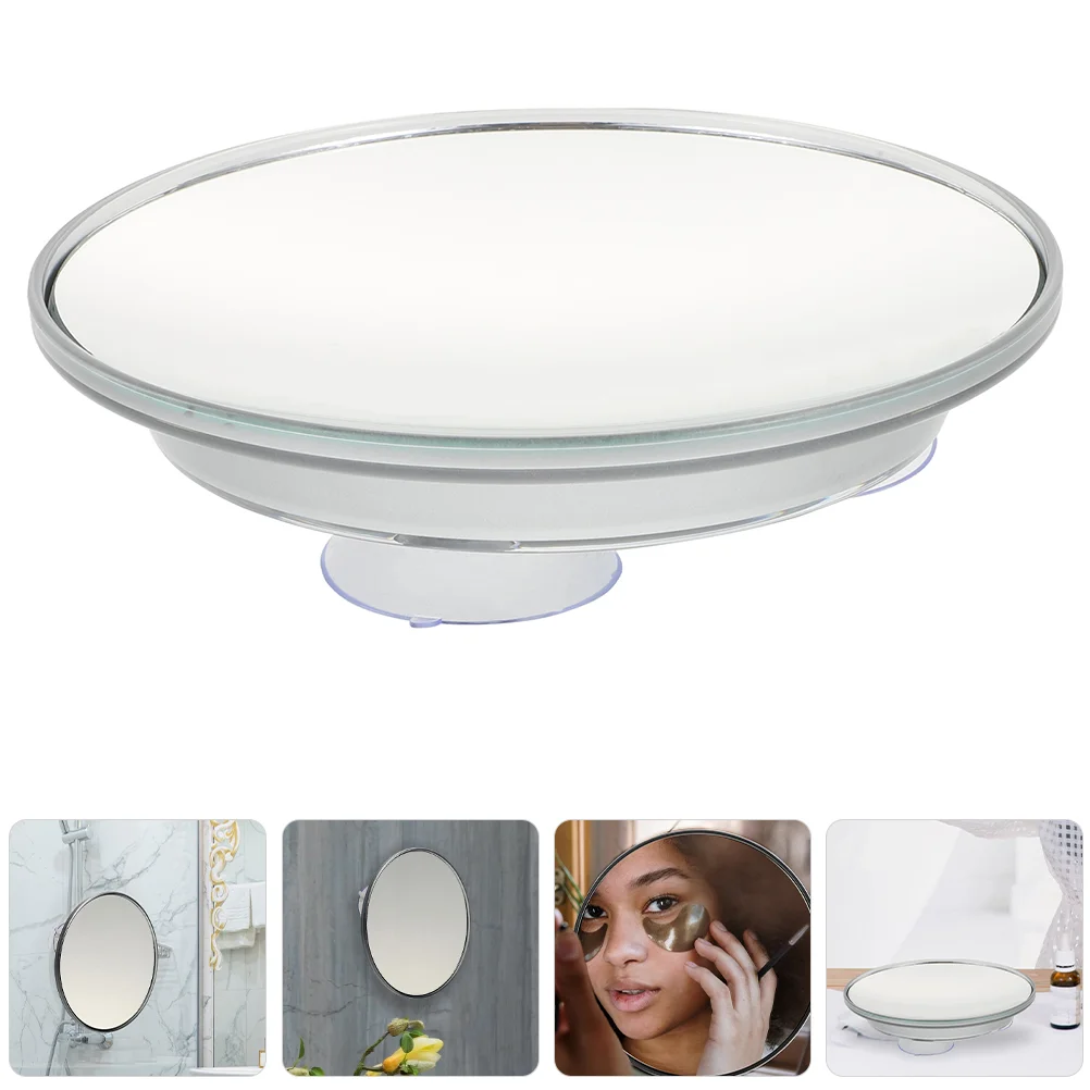 Lighted Bathroom Makeup Mirror Magnified Magnifying Silver Acrylic Suction Cups