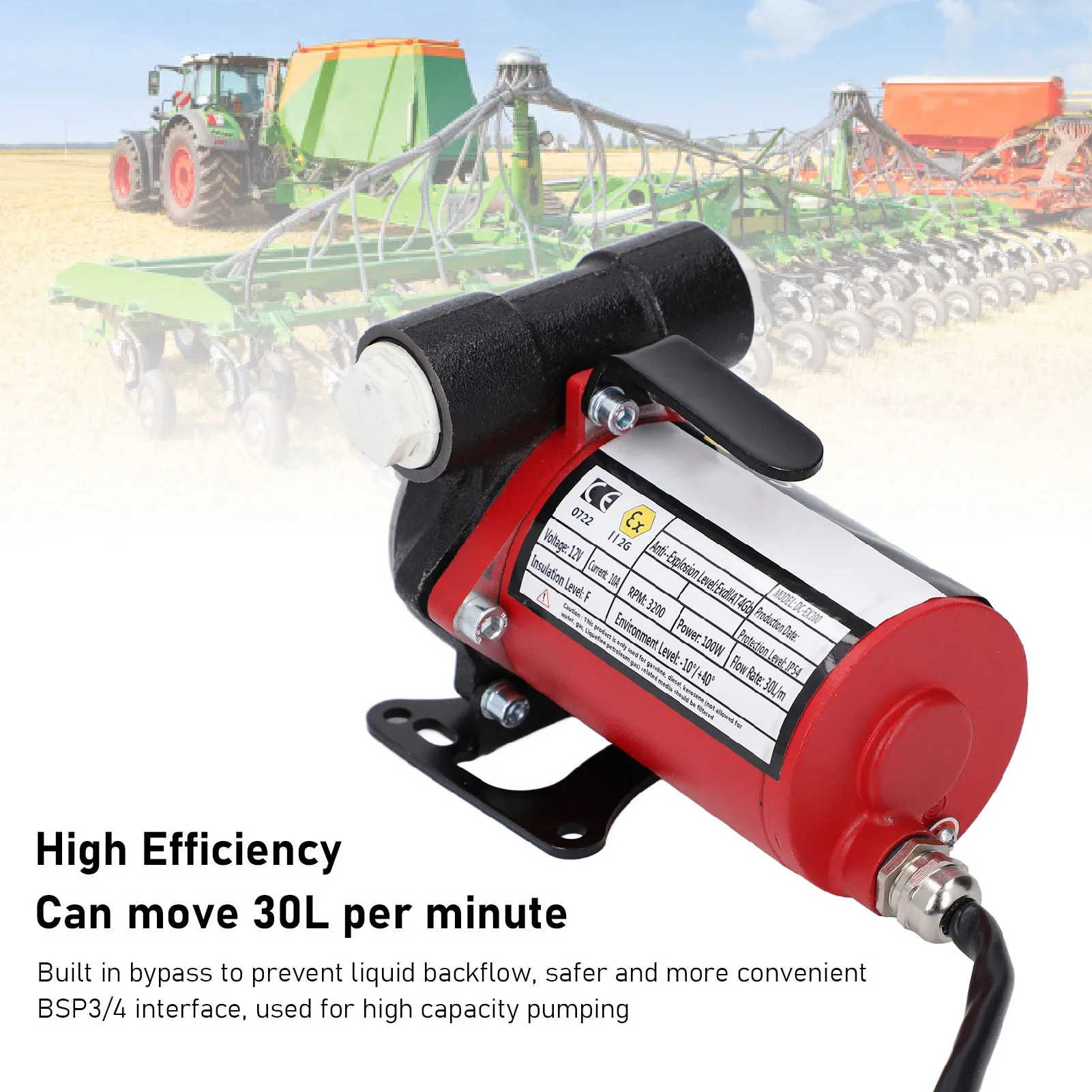 Топливный насос, 12 В, бензиновый насос, взрывозащищенный, тихий самовсасывающий насос для перекачки масла с дизельным керосином