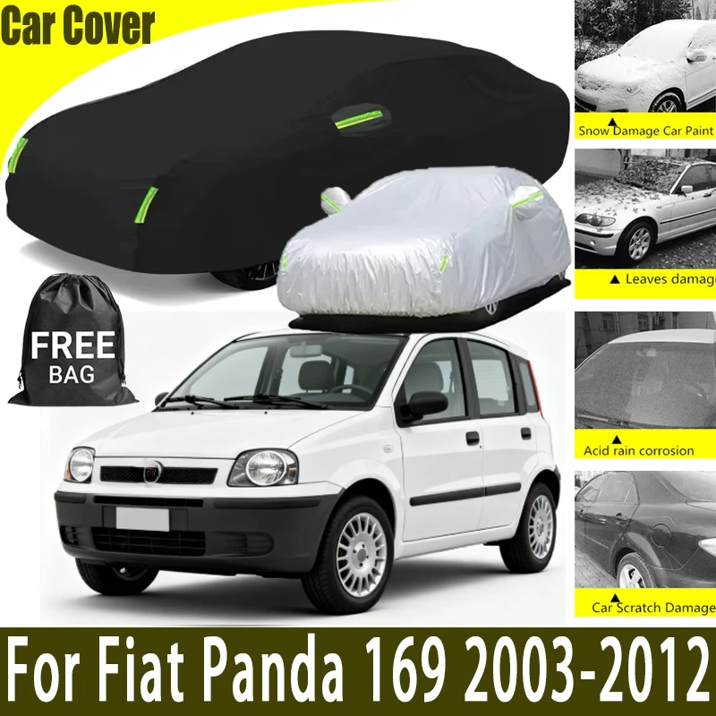 

For Fiat Panda 169 2003-2012 All-Weather Car Cover Waterproof Summer Sun Shade Anti-UV Winter Rain Snow Prevent Cover