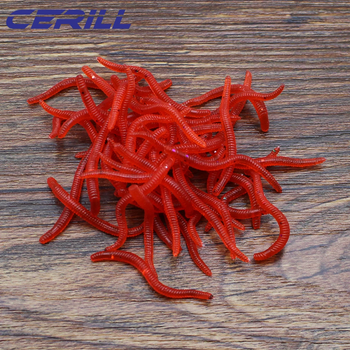 

Cerill 50pcs/bag 35mm Silicone Soft Worm Fishing Lure Lifelike Earthworm Silicone Artificial Grub Bait Bass Carp Accessories