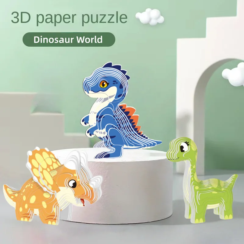

3D бумажный пазл с динозавром, развивающая игрушка-головоломка «сделай сам», игрушки ручной работы на Рождество/Черная пятница/Хэллоуин/день рождения, подарок