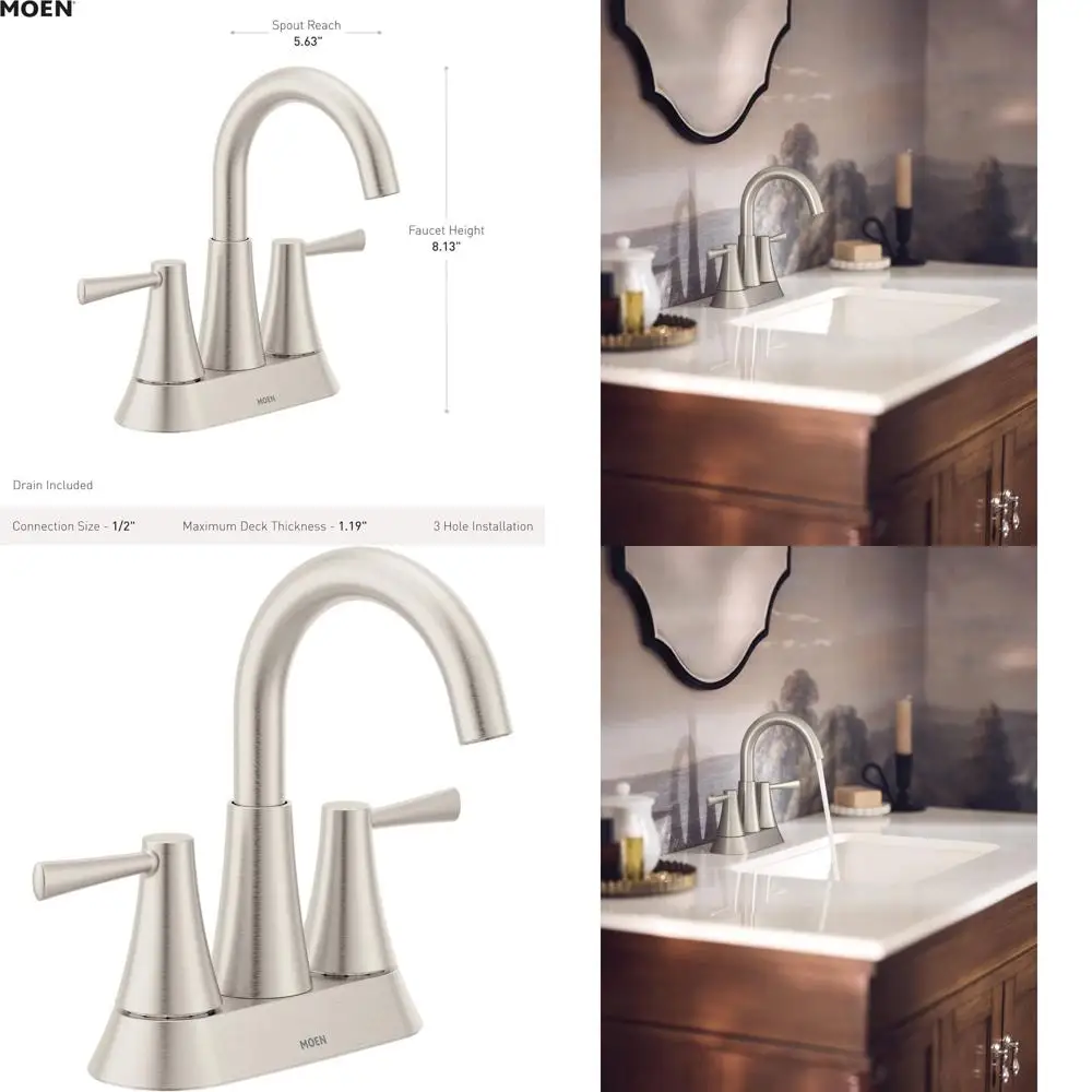 

Современный матовый никель, 4-х центральный смеситель для ванной комнаты с выдвижным сливом, Ronan Spot Resist, 84022SRN