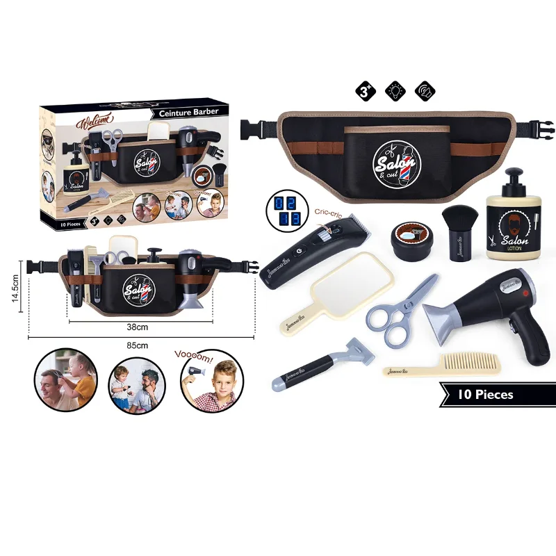 Pretend Hair Styling Kids Toys Hair Cutting Scissor Tool Shavers Set Push Heads Boy Toy For Birthday Party Dress Up Game Gift