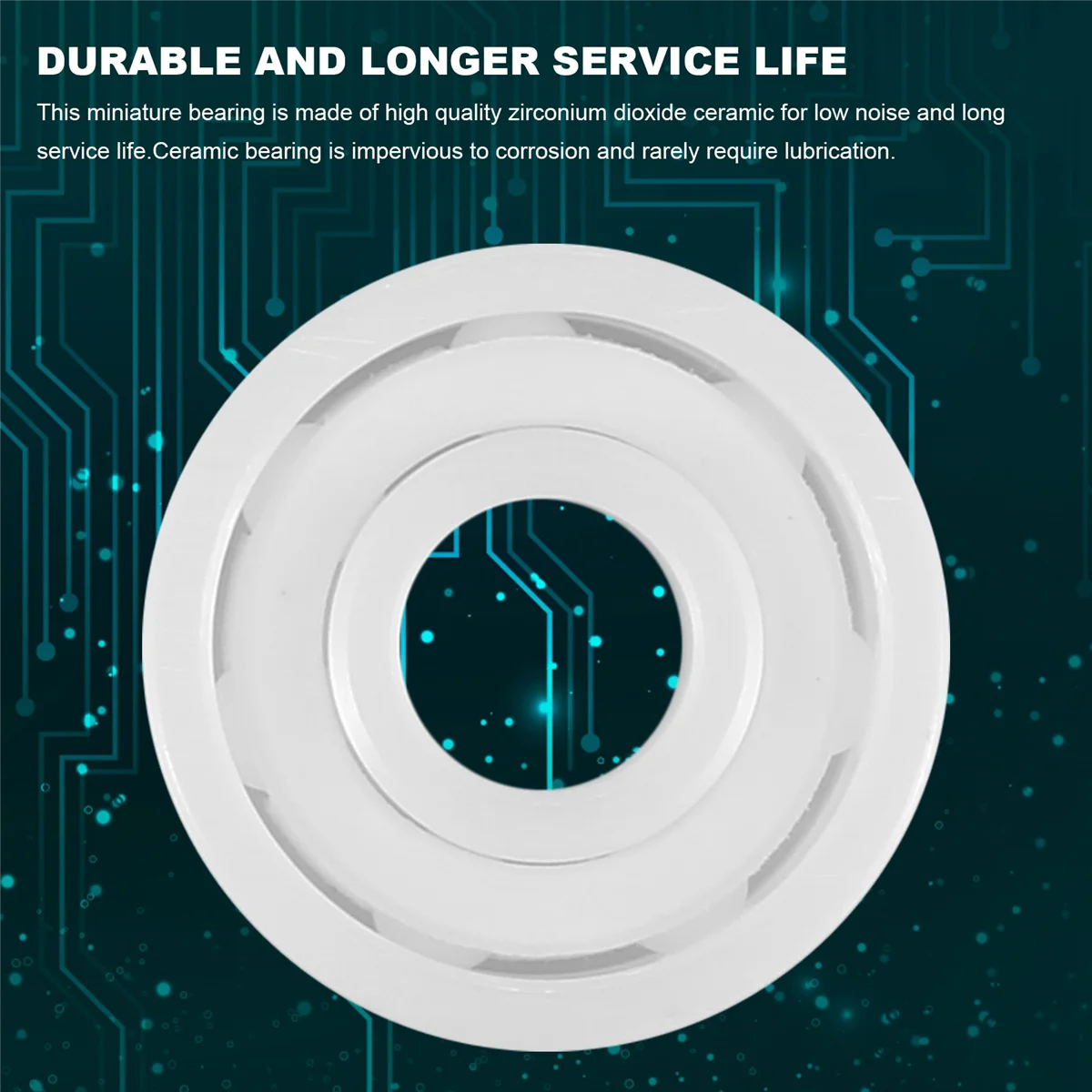 Rolamento cerâmico completo de alta qualidade 608 ZrO2 Rolamento de esferas 8mm x 22mm x 7mm Rolamento de óxido de zircônia