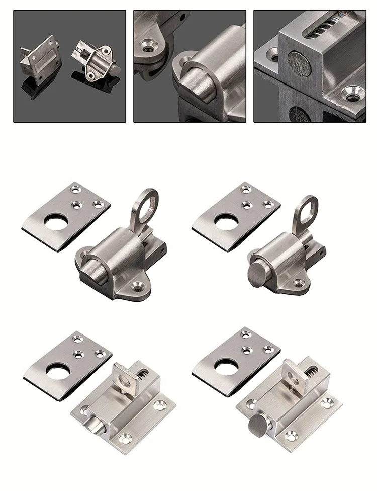 

304 Stainless Steel Spring Latch Lock Damping Hinge Anti-theft Latch Automatic Latch Door Latch Furniture Hardware Accessories