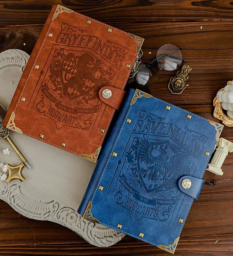 Harryed Potters A5 B5notebook Hogwarts Loose-Leaf Vintage Kraft Notepad Gryffindor Slytherin Ravenclaw Hufflepuff Document Book