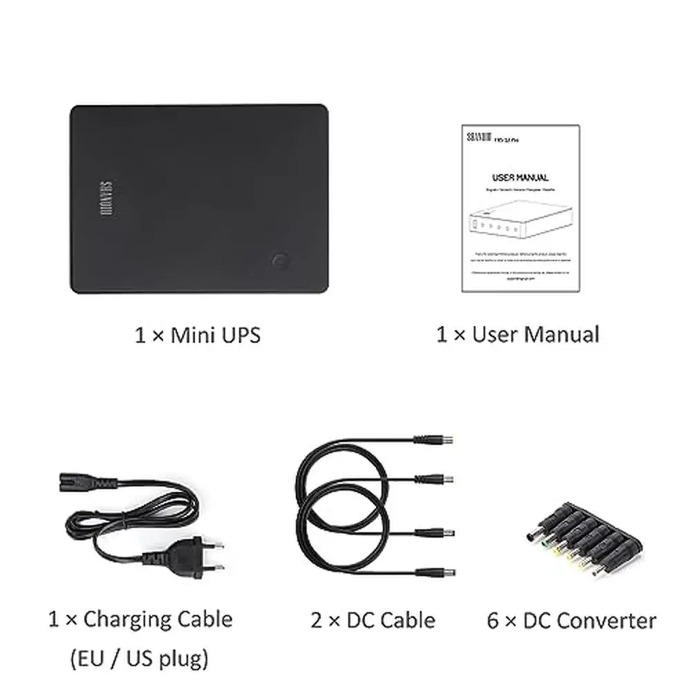 Mini UPS Bateria Zasilanie awaryjne Router Modem Kamera bezpieczeństwa USB DC 5V 9V 12V 74Wh Obudowa aluminiowa 20000mAh Bezpieczne zastosowanie