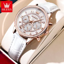 OLEVS 2915 Luxury Business Quartz Watch For Women Diamond Chronograph Roman Scale Ladies Wristwatch Top Brand Waterproof Watches