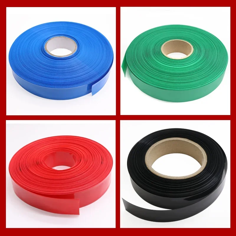 2/5/20/50M 18650/26650/21700 PVC Heat Shrink Tube Battery Film Tape Shrinkable Sleeve Tubing Protect Pipe Cover Batteries Wrap