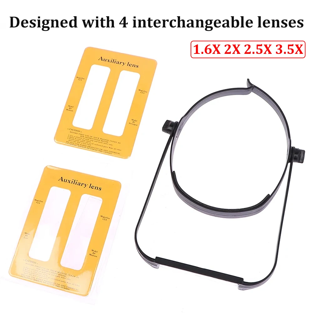 

Headhold Magnifier Hands Free Headband Magnifying Glass Lens 1.6X 2X 2.5X 3.5X Reading Eye Repair Magnifier Dropshipping